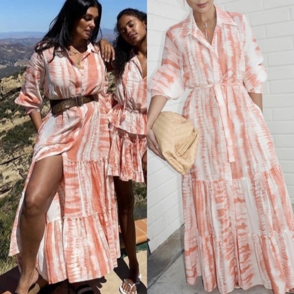 Anthropologie MISA Los Angeles Esmee Tie Dye Maxi Dress Size small Cotton